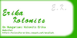 erika kolonits business card